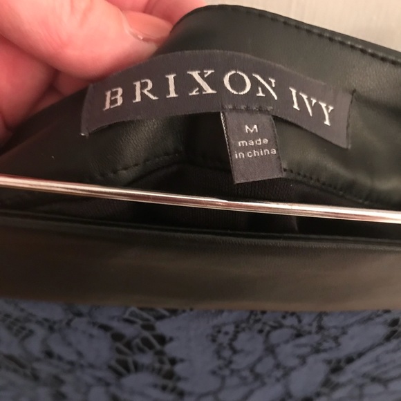 Navy lace/leather pencil skirt - NWOT - Picture 3 of 3